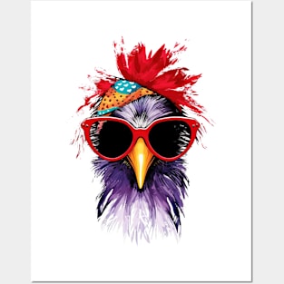 Chicken with Glasses #1 Posters and Art